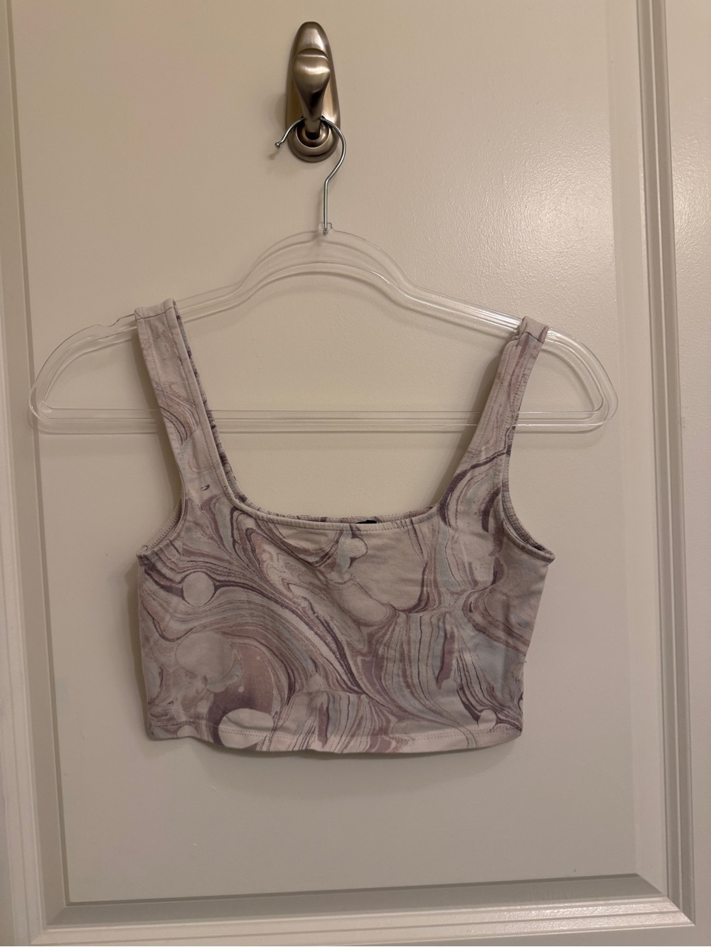 Forever 21 Marble-Print Lavender Crop Top